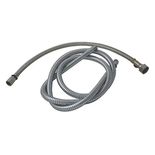 Brauseschlauch mit flexibler, gewellter Oberfläche, geeignet für Kludi-Duschsysteme, mit metallischen Anschlüssen an beiden Enden.